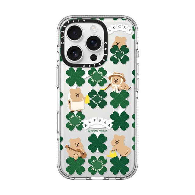 CASETiFY iPhone 16 Pro ケース クリア クリア ケース MagSafe対応 KKOTKA is lucky keeper young forest