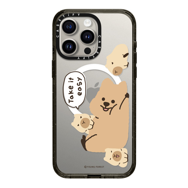 CASETiFY iPhone 15 Pro Max ケース ブラック インパクトケース MagSafe対応 Take it easy KKOTKA young forest