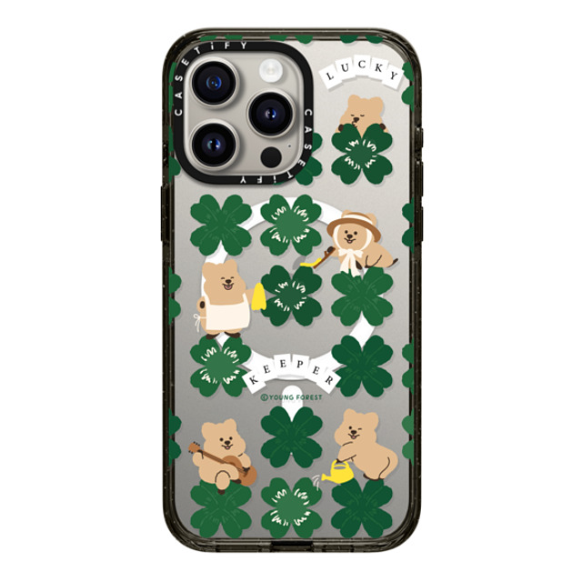 CASETiFY iPhone 15 Pro Max ケース ブラック インパクトケース MagSafe対応 KKOTKA is lucky keeper young forest