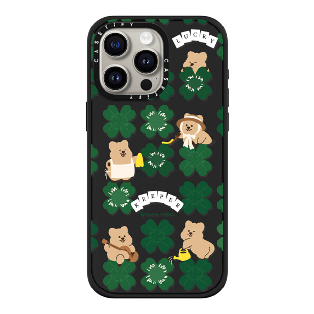 CASETiFY iPhone 15 Pro Max ケース マットブラック インパクトケース MagSafe対応 KKOTKA is lucky keeper young forest