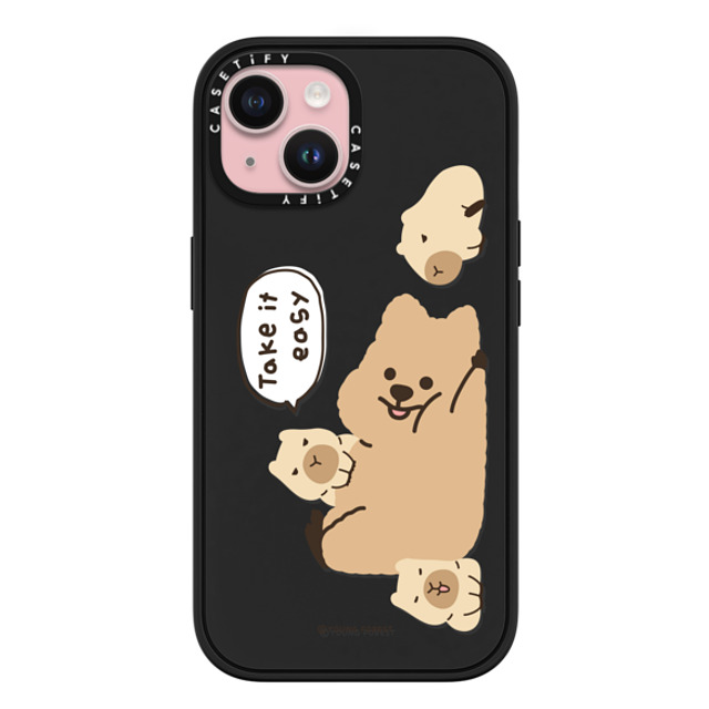 CASETiFY iPhone 15 ケース マットブラック インパクトケース MagSafe対応 Take it easy KKOTKA young forest