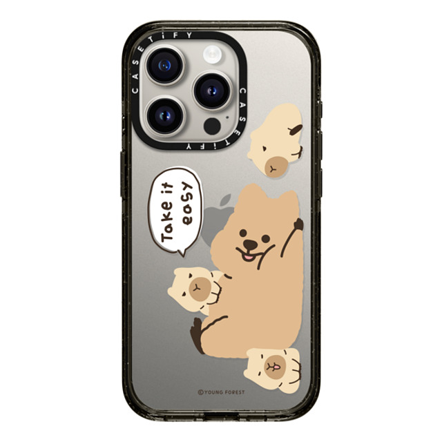 CASETiFY iPhone 15 Pro ケース ブラック インパクトケース Take it easy KKOTKA young forest