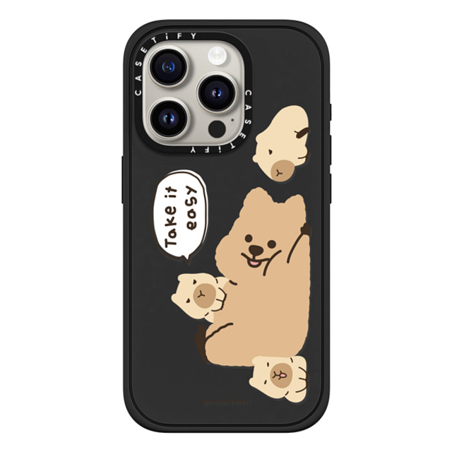 CASETiFY iPhone 15 Pro ケース マットブラック インパクトケース MagSafe対応 Take it easy KKOTKA young forest