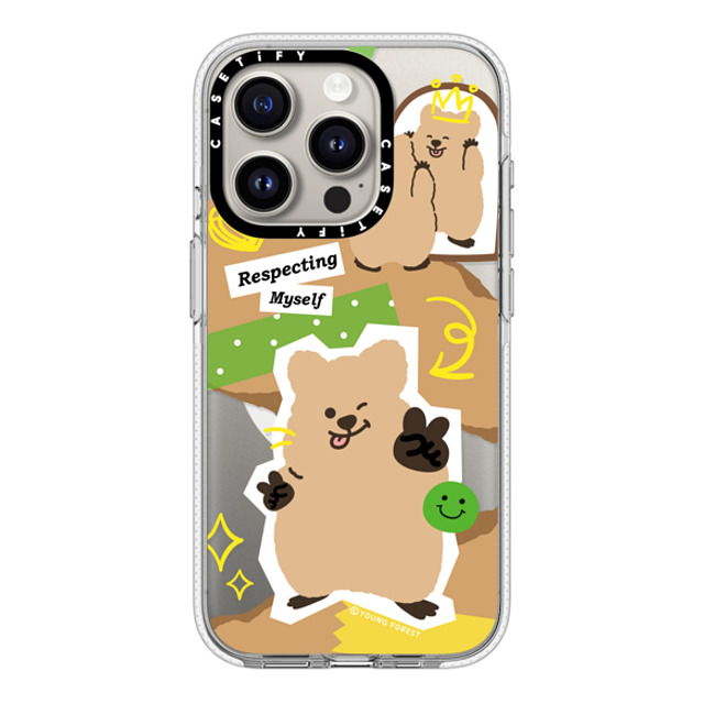 CASETiFY iPhone 15 Pro ケース クリア クリア ケース MagSafe対応 Respecting myself KKOTKA young forest