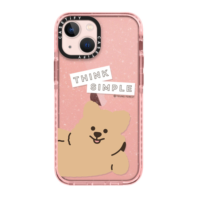 CASETiFY iPhone 13 Mini ケース Pink (Glitter) インパクトケース Think simple KKOTKA young forest