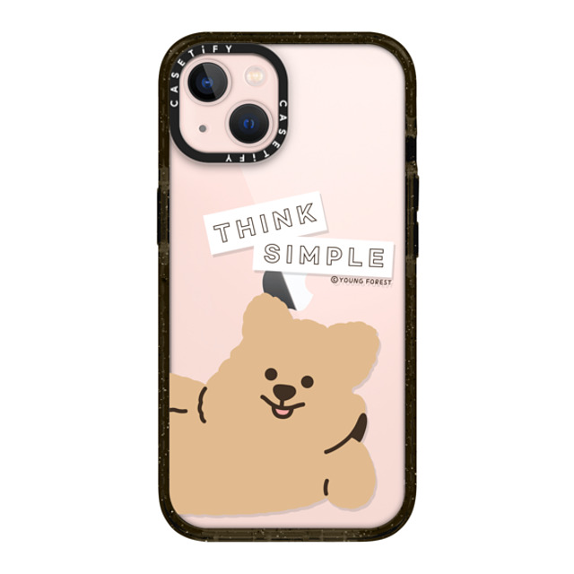 CASETiFY iPhone 13 ケース ブラック インパクトケース Think simple KKOTKA young forest