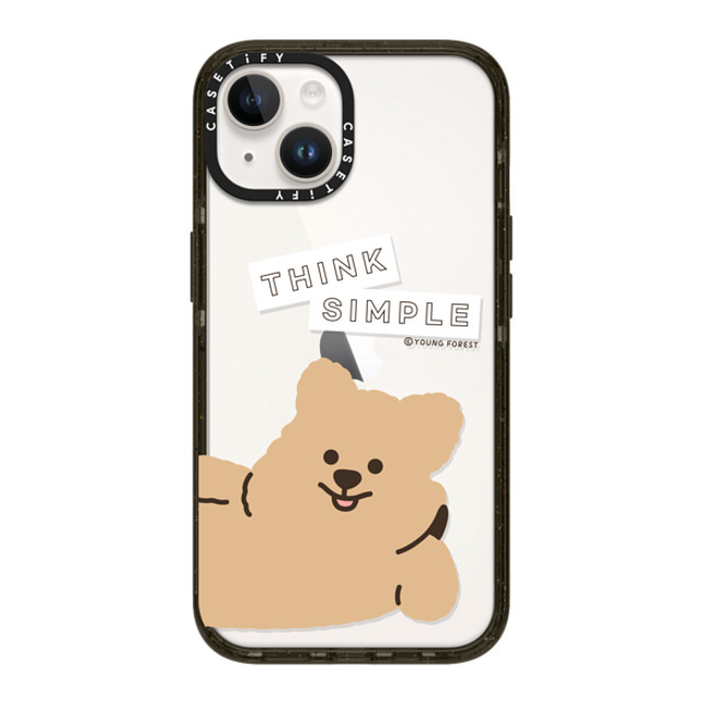 CASETiFY iPhone 14 ケース ブラック インパクトケース Think simple KKOTKA young forest