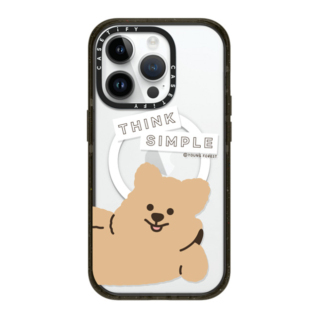 CASETiFY iPhone 14 Pro ケース ブラック インパクトケース MagSafe対応 Think simple KKOTKA young forest