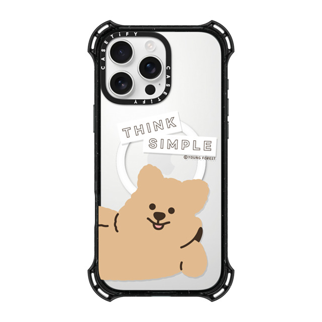 CASETiFY iPhone 16 Pro Max ケース ブラック バウンスケース Think simple KKOTKA young forest