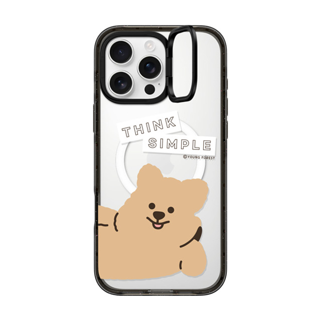 CASETiFY iPhone 16 Pro Max ケース ブラック インパクトリングスタンドケース MagSafe対応 Think simple KKOTKA young forest