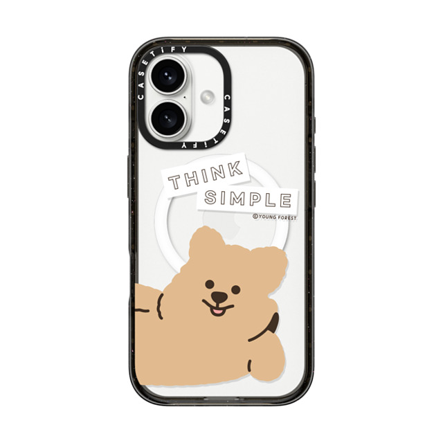 CASETiFY iPhone 16 ケース ブラック インパクトケース MagSafe対応 Think simple KKOTKA young forest