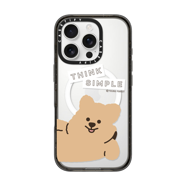 CASETiFY iPhone 16 Pro ケース ブラック インパクトケース MagSafe対応 Think simple KKOTKA young forest