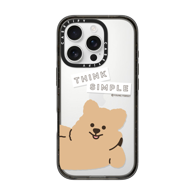 CASETiFY iPhone 16 Pro ケース ブラック インパクトケース Think simple KKOTKA young forest