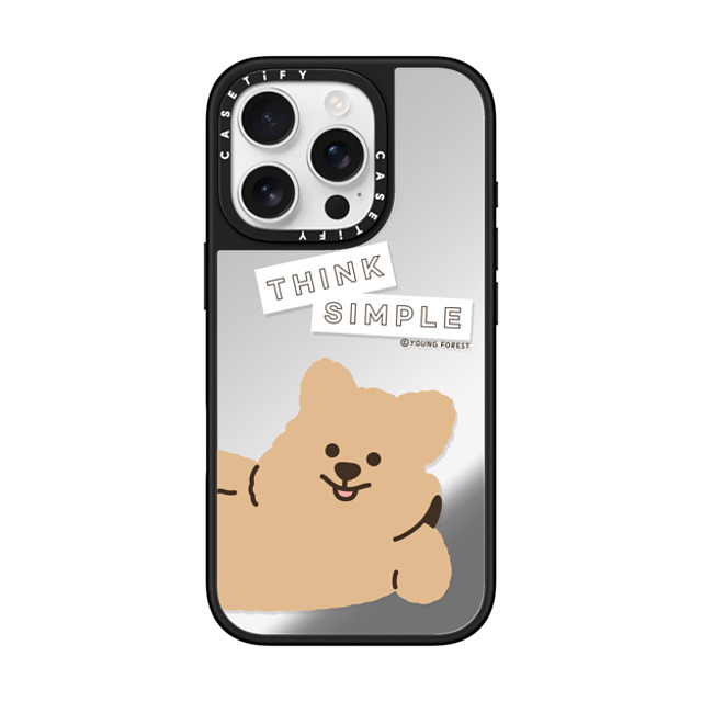 CASETiFY iPhone 16 Pro ケース Silver on Black ミラーケース MagSafe対応 Think simple KKOTKA young forest