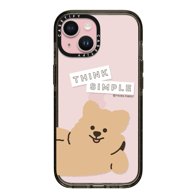 CASETiFY iPhone 15 ケース ブラック インパクトケース Think simple KKOTKA young forest