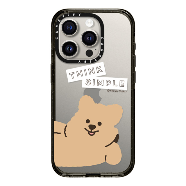 CASETiFY iPhone 15 Pro ケース ブラック インパクトケース Think simple KKOTKA young forest