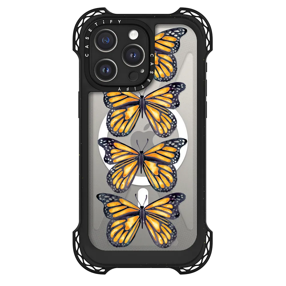 Ultra Bounce iPhone 15 Pro Max Case MagSafe Compatible Monarch Butterfly Transparent