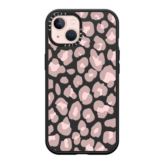 CASETiFY iPhone 13 ケース マットブラック インパクトケース MagSafe対応 Leopard,Animal,Animal Dusty Pink Leopard Phone Case