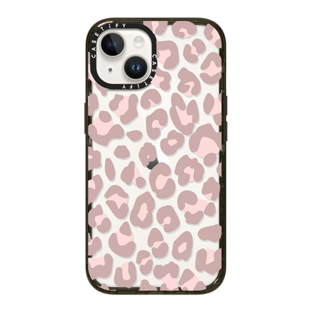 CASETiFY iPhone 14 ケース ブラック インパクトケース Leopard,Animal,Animal Dusty Pink Leopard Phone Case