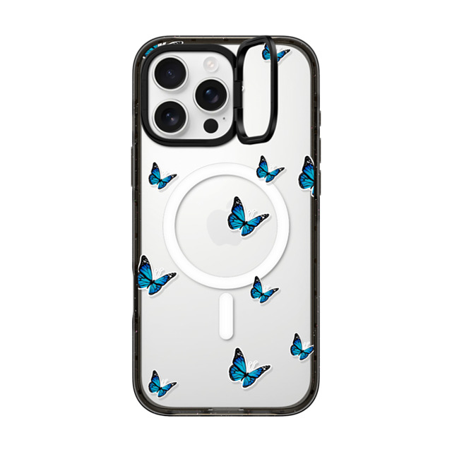 CASETiFY iPhone 16 Pro Max ケース ブラック インパクトリングスタンドケース MagSafe対応 Butterfly Butterfly WILD N BLUE STICKERS CASE Father's Day CASETiFY iPhone 16 Pro Max ケース ブラック インパクトリングスタンドケース MagSafe対応 Butterfly Butterfly WILD N BLUE STICKERS CASE Father's Day