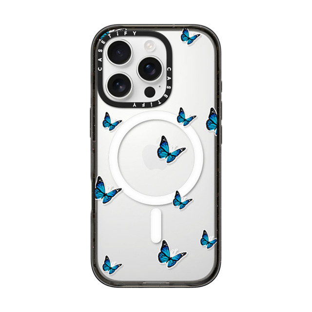 CASETiFY iPhone 16 Pro ケース ブラック インパクトケース MagSafe対応 Butterfly Butterfly WILD N BLUE STICKERS CASE Father's Day CASETiFY iPhone 16 Pro ケース ブラック インパクトケース MagSafe対応 Butterfly Butterfly WILD N BLUE STICKERS CASE Father's Day