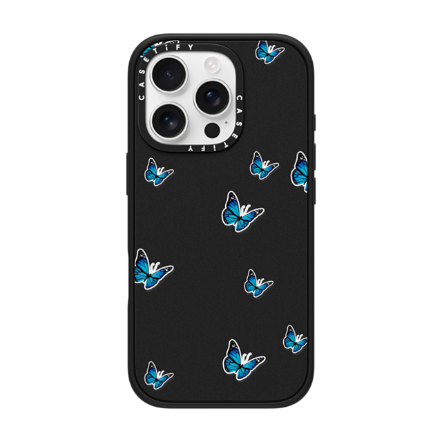 CASETiFY iPhone 16 Pro ケース マットブラック インパクトケース MagSafe対応 Butterfly Butterfly WILD N BLUE STICKERS CASE Father's Day CASETiFY iPhone 16 Pro ケース マットブラック インパクトケース MagSafe対応 Butterfly Butterfly WILD N BLUE STICKERS CASE Father's Day