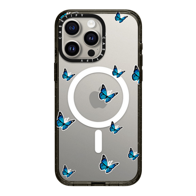 CASETiFY iPhone 15 Pro Max ケース ブラック インパクトケース MagSafe対応 Butterfly Butterfly WILD N BLUE STICKERS CASE Father's Day CASETiFY iPhone 15 Pro Max ケース ブラック インパクトケース MagSafe対応 Butterfly Butterfly WILD N BLUE STICKERS CASE Father's Day