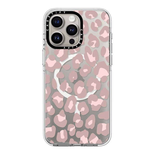 CASETiFY iPhone 15 Pro Max ケース クリア クリア ケース MagSafe対応 Leopard,Animal,Animal Dusty Pink Leopard Phone Case