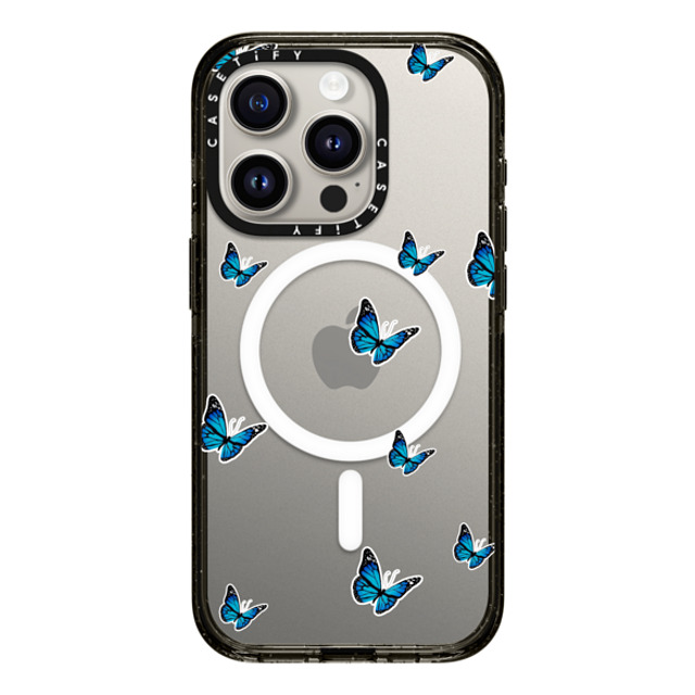 CASETiFY iPhone 15 Pro ケース ブラック インパクトケース MagSafe対応 Butterfly Butterfly WILD N BLUE STICKERS CASE Father's Day CASETiFY iPhone 15 Pro ケース ブラック インパクトケース MagSafe対応 Butterfly Butterfly WILD N BLUE STICKERS CASE Father's Day