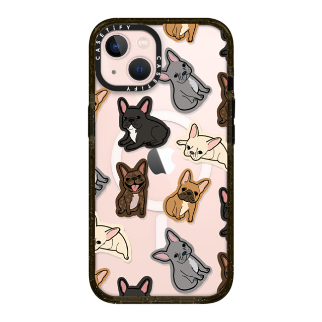 CASETiFY iPhone 13 ケース ブラック インパクトケース MagSafe対応 犬 EXCUSE MY FRENCHIE