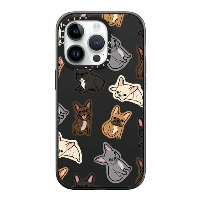 CASETiFY iPhone 14 Pro ケース マットブラック インパクトケース MagSafe対応 犬 EXCUSE MY FRENCHIE