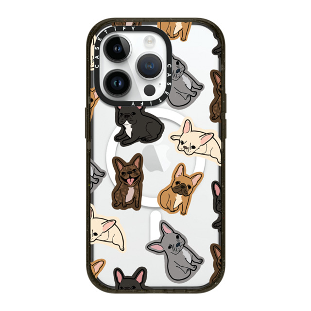 CASETiFY iPhone 14 Pro ケース ブラック インパクトケース MagSafe対応 犬 EXCUSE MY FRENCHIE