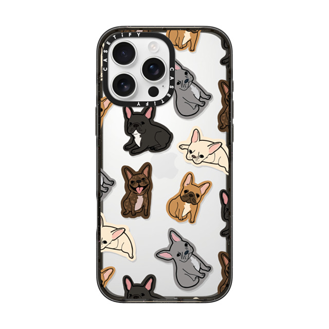 CASETiFY iPhone 16 Pro Max ケース ブラック インパクトケース 犬 EXCUSE MY FRENCHIE