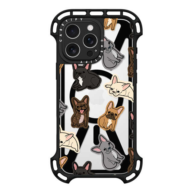 CASETiFY iPhone 16 Pro Max ケース ブラック ウルトラ バウンスケース MagSafe対応 犬 EXCUSE MY FRENCHIE