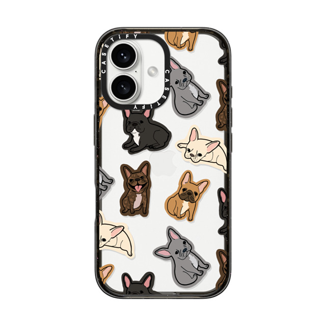 CASETiFY iPhone 16 ケース ブラック インパクトケース 犬 EXCUSE MY FRENCHIE