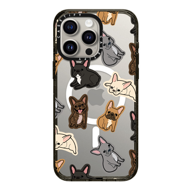 CASETiFY iPhone 15 Pro Max ケース ブラック インパクトケース MagSafe対応 犬 EXCUSE MY FRENCHIE