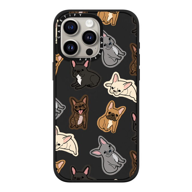 CASETiFY iPhone 15 Pro Max ケース マットブラック インパクトケース MagSafe対応 犬 EXCUSE MY FRENCHIE