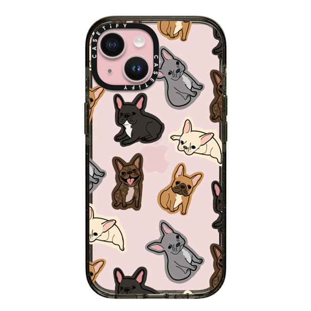 CASETiFY iPhone 15 ケース ブラック インパクトケース 犬 EXCUSE MY FRENCHIE