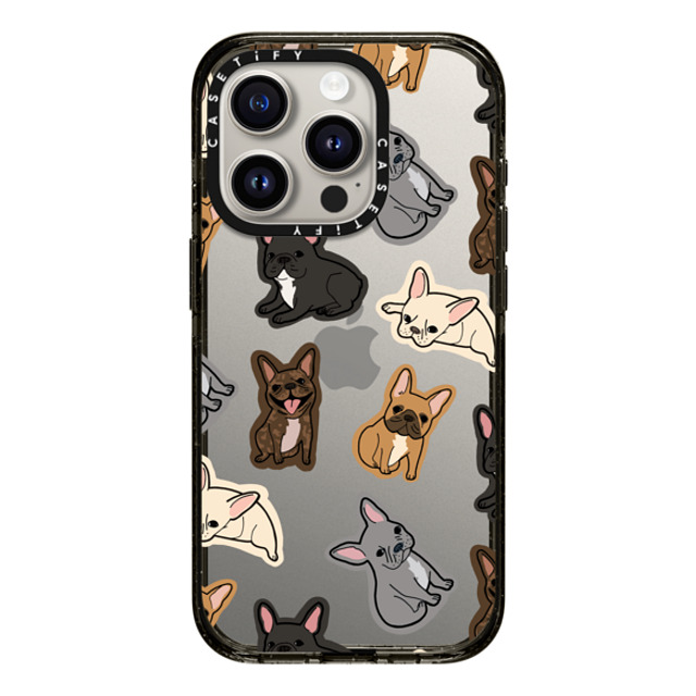 CASETiFY iPhone 15 Pro ケース ブラック インパクトケース 犬 EXCUSE MY FRENCHIE