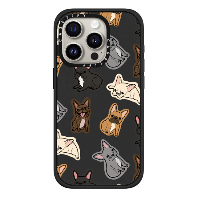 CASETiFY iPhone 15 Pro ケース マットブラック インパクトケース MagSafe対応 犬 EXCUSE MY FRENCHIE
