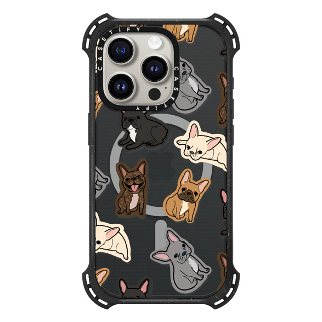 CASETiFY iPhone 15 Pro Case Triple Black バウンスケース 犬 EXCUSE MY FRENCHIE CASETiFY iPhone 15 Pro Case Triple Black バウンスケース 犬 EXCUSE MY FRENCHIE