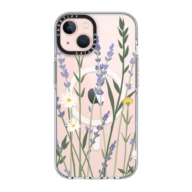 CASETiFY iPhone 13 ケース クリア クリア ケース MagSafe対応 フローラル LANA LAVENDER MIX