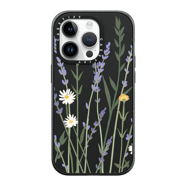 CASETiFY iPhone 14 Pro ケース マットブラック インパクトケース MagSafe対応 フローラル LANA LAVENDER MIX