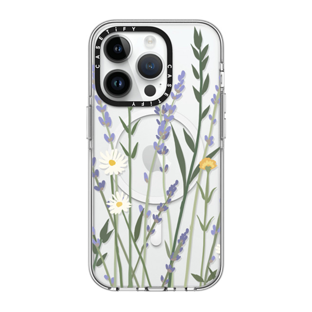 CASETiFY iPhone 14 Pro ケース クリア クリア ケース MagSafe対応 フローラル LANA LAVENDER MIX