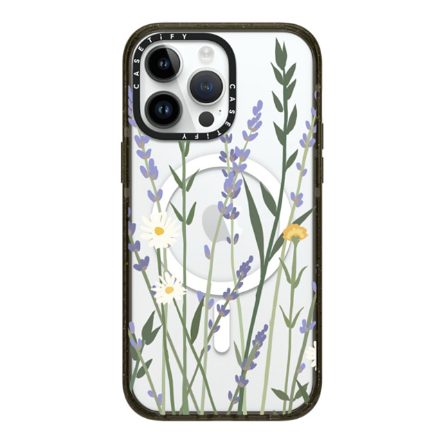 CASETiFY iPhone 14 Pro Max ケース ブラック インパクトケース MagSafe対応 フローラル LANA LAVENDER MIX