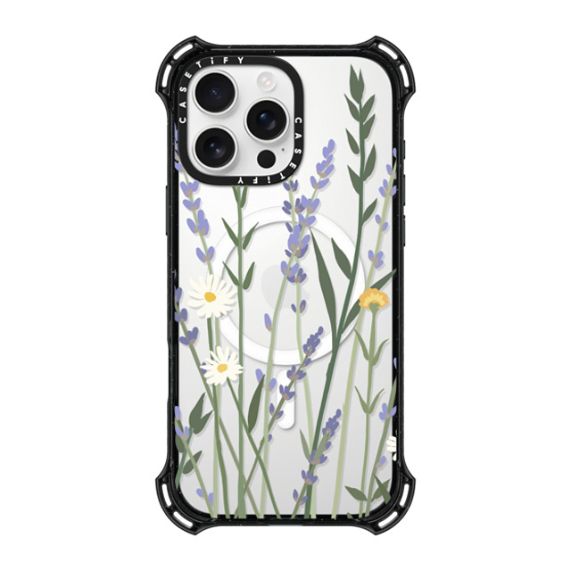 CASETiFY iPhone 16 Pro Max ケース ブラック バウンスケース フローラル LANA LAVENDER MIX