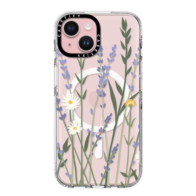 CASETiFY iPhone 15 ケース クリア クリア ケース MagSafe対応 フローラル LANA LAVENDER MIX