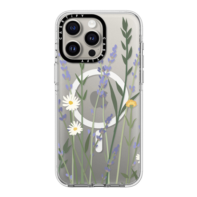 CASETiFY iPhone 15 Pro Max ケース クリア クリア ケース MagSafe対応 フローラル LANA LAVENDER MIX