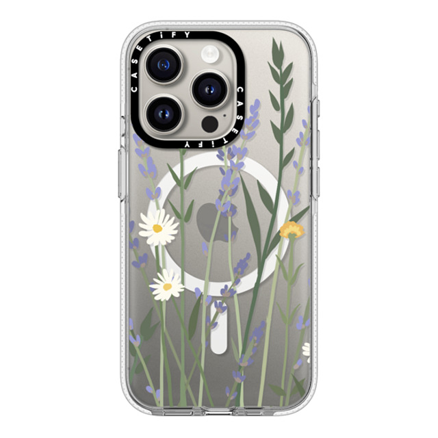 CASETiFY iPhone 15 Pro ケース クリア クリア ケース MagSafe対応 フローラル LANA LAVENDER MIX