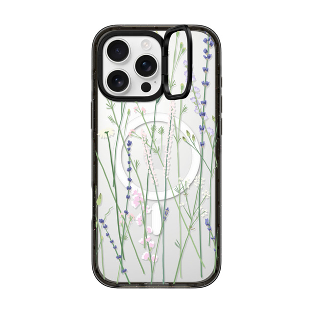 CASETiFY iPhone 16 Pro Max ケース ブラック インパクトリングスタンドケース MagSafe対応 Cottagecore,Floral Gigi Garden Florals